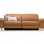 Прямой кожаный диван Cadini с двумя реклайнерами