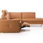 Угловой кожаный диван Bernina с реклайнером