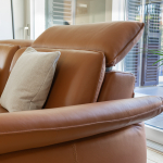 Кожаный диван ADORA коричневого цвета