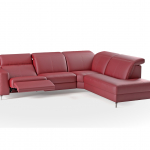Угловой кожаный диван Cristallo с реклайнером