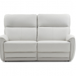 Прямой кожаный диван Bellevue белого цвета