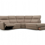 Угловой диван Bellevue с реклайнером коричневого цвета
