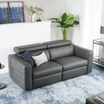 Прямой кожаный диван с двумя реклайнерами PARADISO
